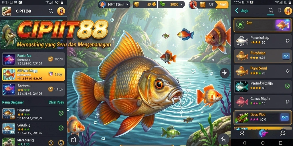 Tampilan gameplay seru saat memancing ikan besar di CIPIT88.