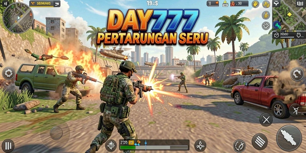Gameplay seru di DAY777 dengan aksi tembak-tembakan yang mendebarkan.