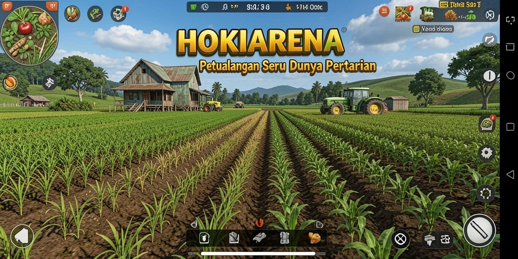 Gameplay seru HOKIARENA dengan petualangan bertani yang menarik.