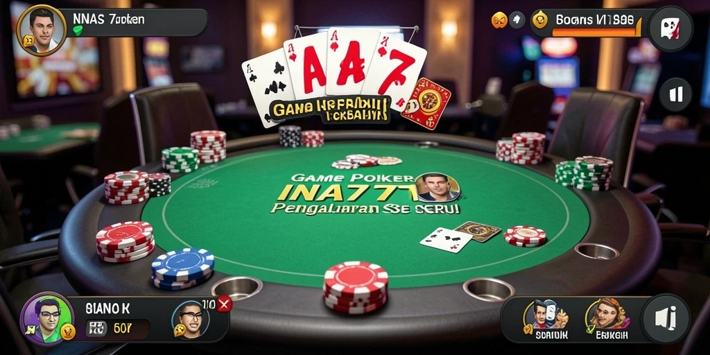 Tampilan gameplay Poker yang mendebarkan di INA777.