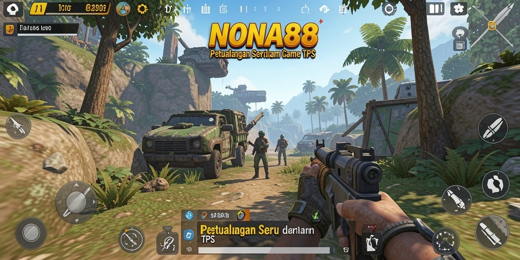 Tampilan seru gameplay NONA88 dalam aksi TPS.