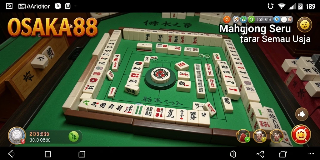 Tangkapan layar OSAKA88 menunjukkan gameplay Mahjong yang menarik dengan grafis yang memukau.
