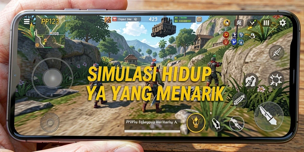 Screenshot gameplay PP123 menampilkan interaksi karakter yang dinamis.