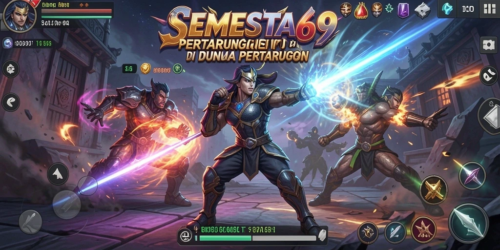 Tangkapan layar SEMESTA69 menampilkan aksi pertarungan yang seru dan mendebarkan.